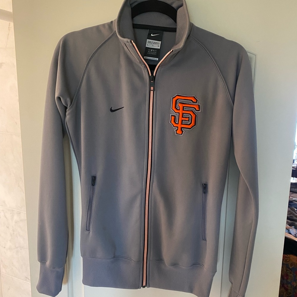 Nike Grey San Francisco Giants Zip Up Athletic Cardigan Sweater - Size Small - Picture 6 of 6